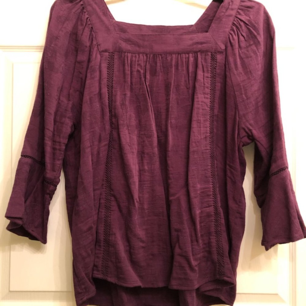 Time and Tru Women's Peasant Blouse, NWOT